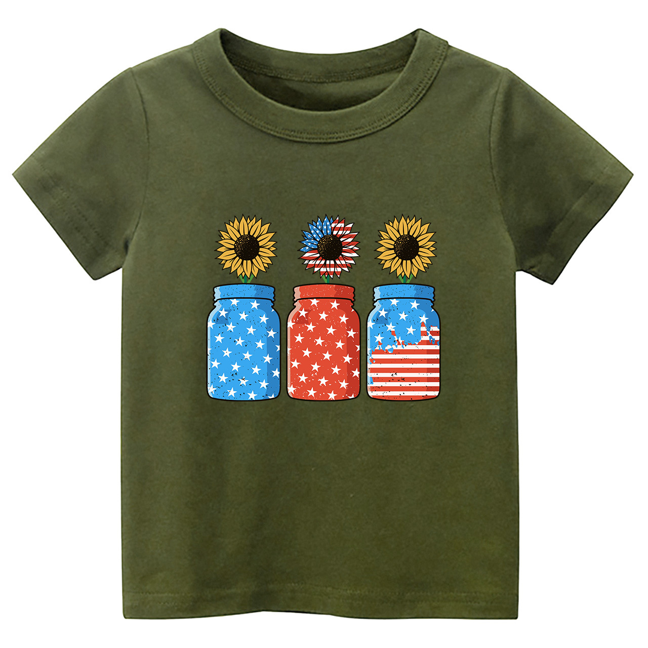 4th of July Sunflower Freedom Toddler Tees