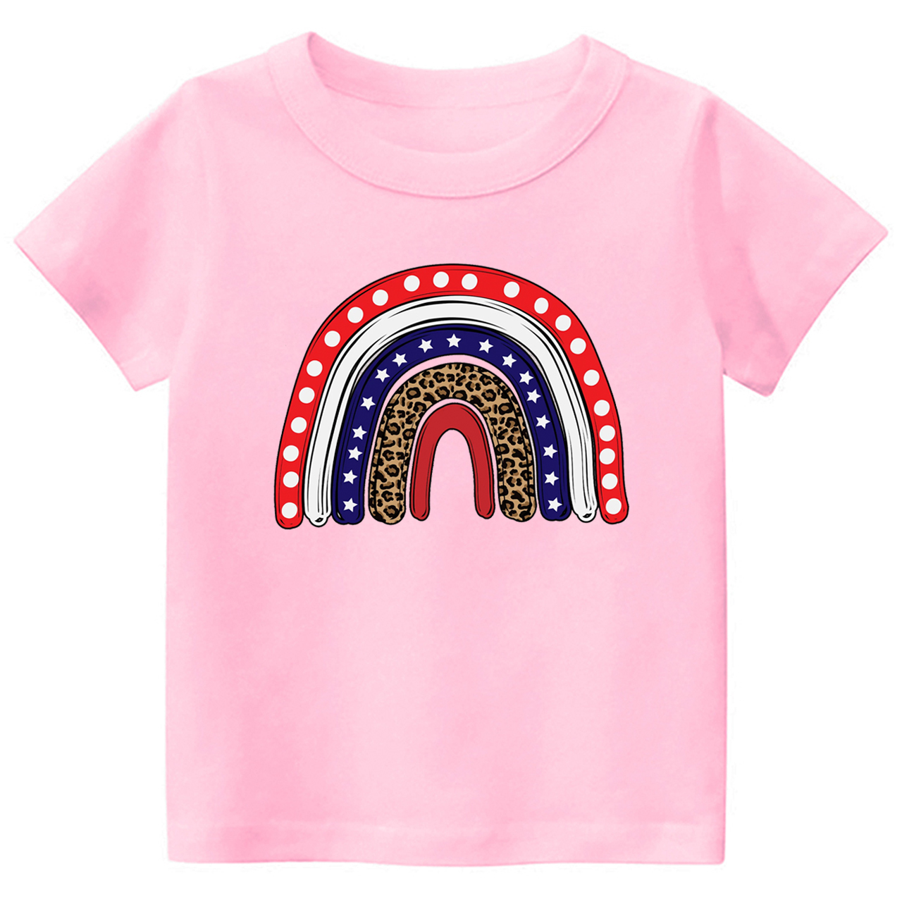 USA 4th of July Rainbow Toddler Tees