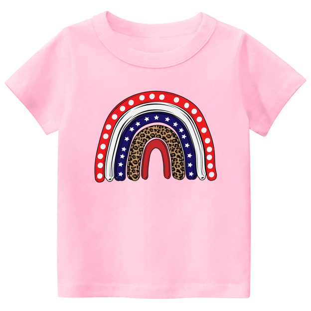 USA 4th of July Rainbow Toddler Tees