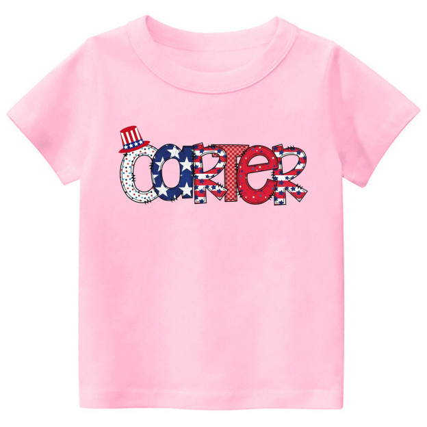Personalized Name Fourth Of July Toddler Tees