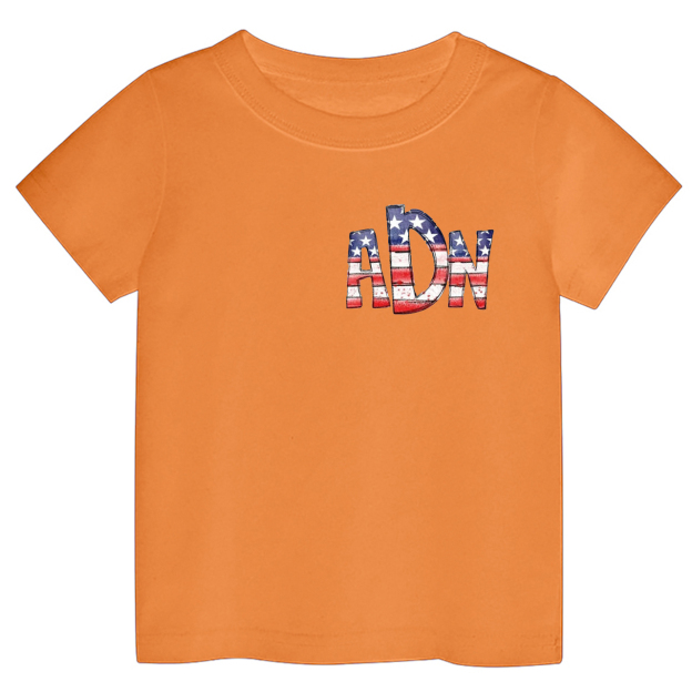 Personalized Fish American Flag Toddler Tees