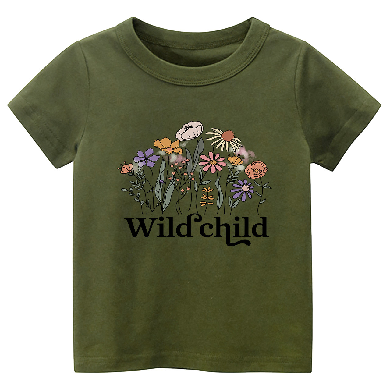 Wild Child Vintage Flowers Kids Shirts