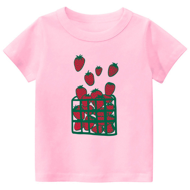 Strawberry Print Kids T-Shirts