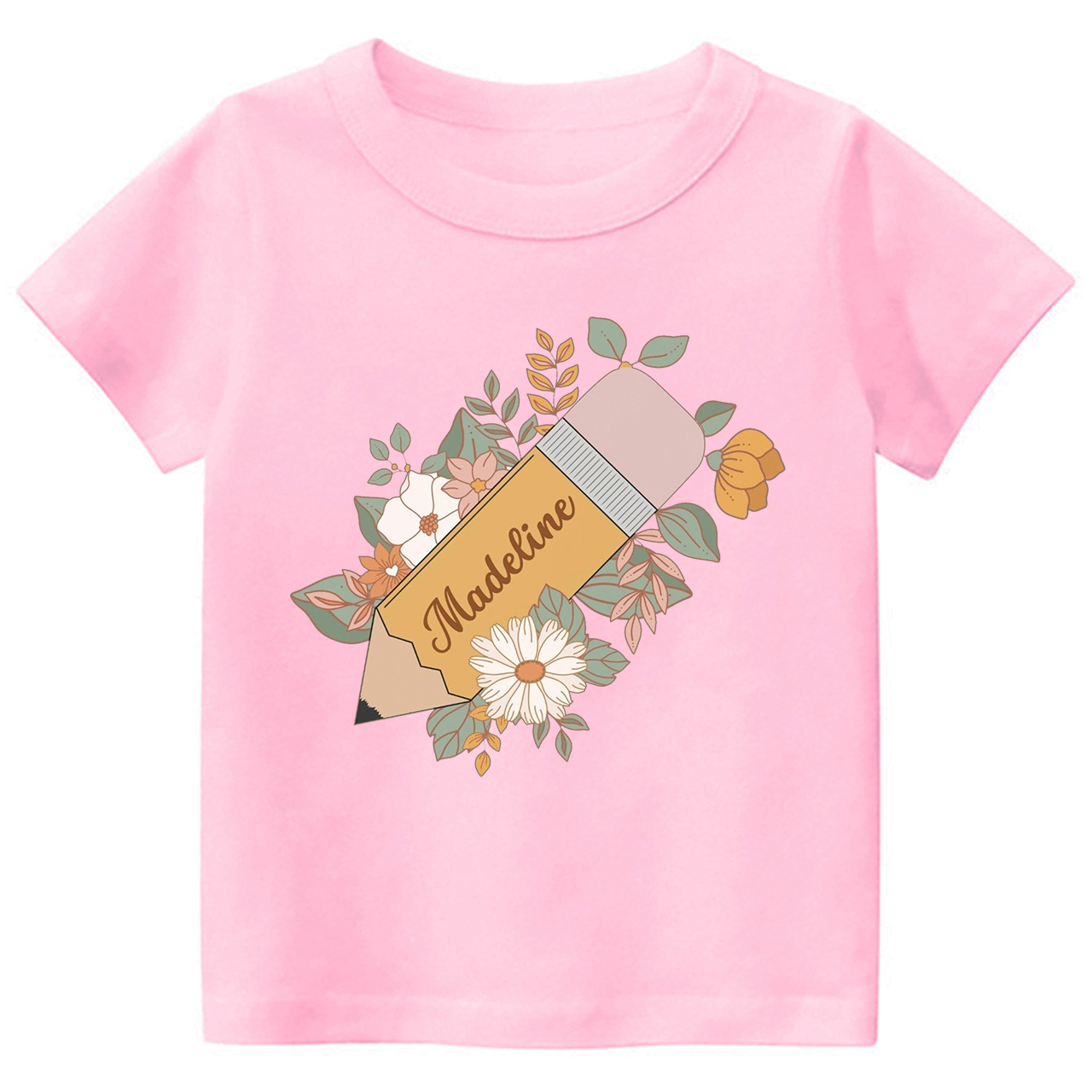 Personalized Retro Pencil Back To School Toddler Shirts