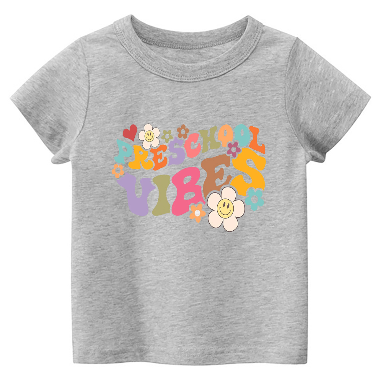 Retro PRESCHOOL Vibes Back To School Shirt For Kids