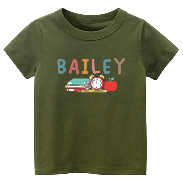 Custom Books & Apples Back To School Shirt For Kids