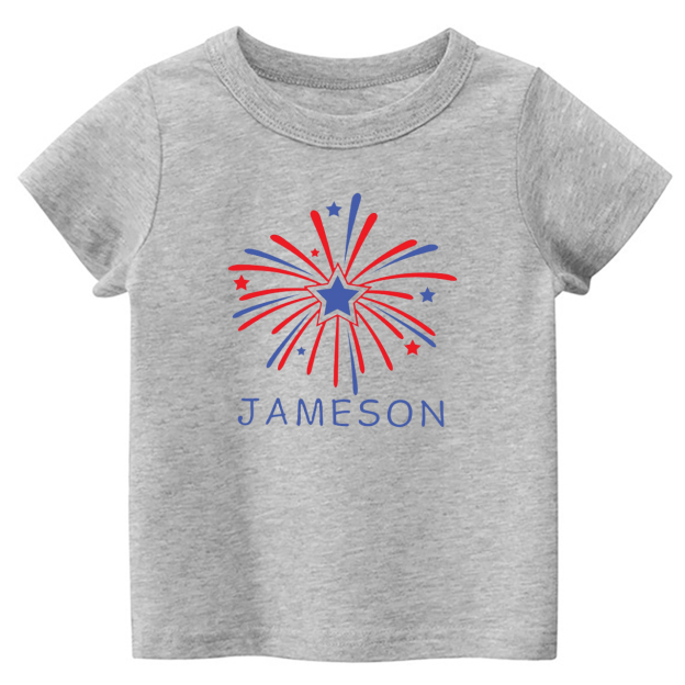 Custom Name Fireworks Toddler Shirt