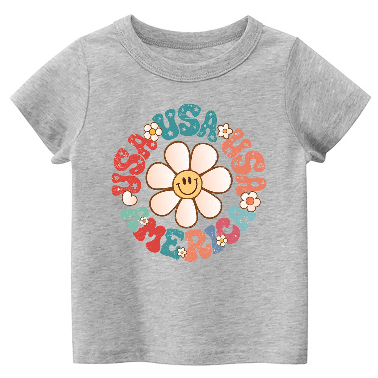 USA America Smiley Face Toddler Shirt