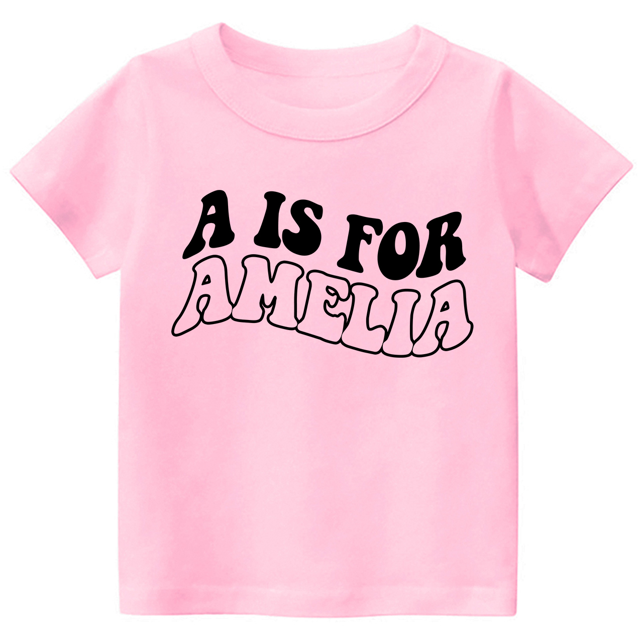 Personalized Kids Shirt - Retro Wavy Name