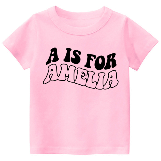 Personalized Kids Shirt - Retro Wavy Name