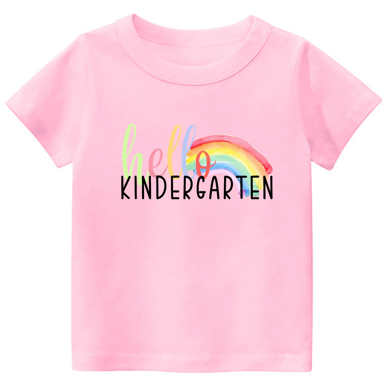 Hello Kindergarten Rainbow School Life Kids Shirts