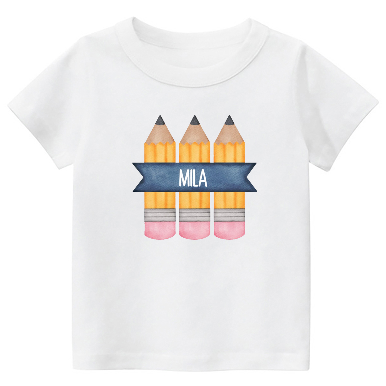 Personalized Back to School Pencil Name Kids Shirts