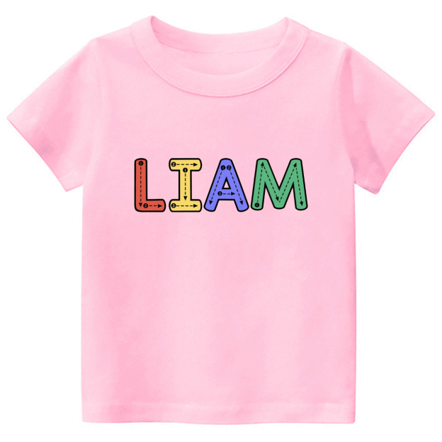 Personalized Tracing Alphabet Name Back To School Kids Shirts