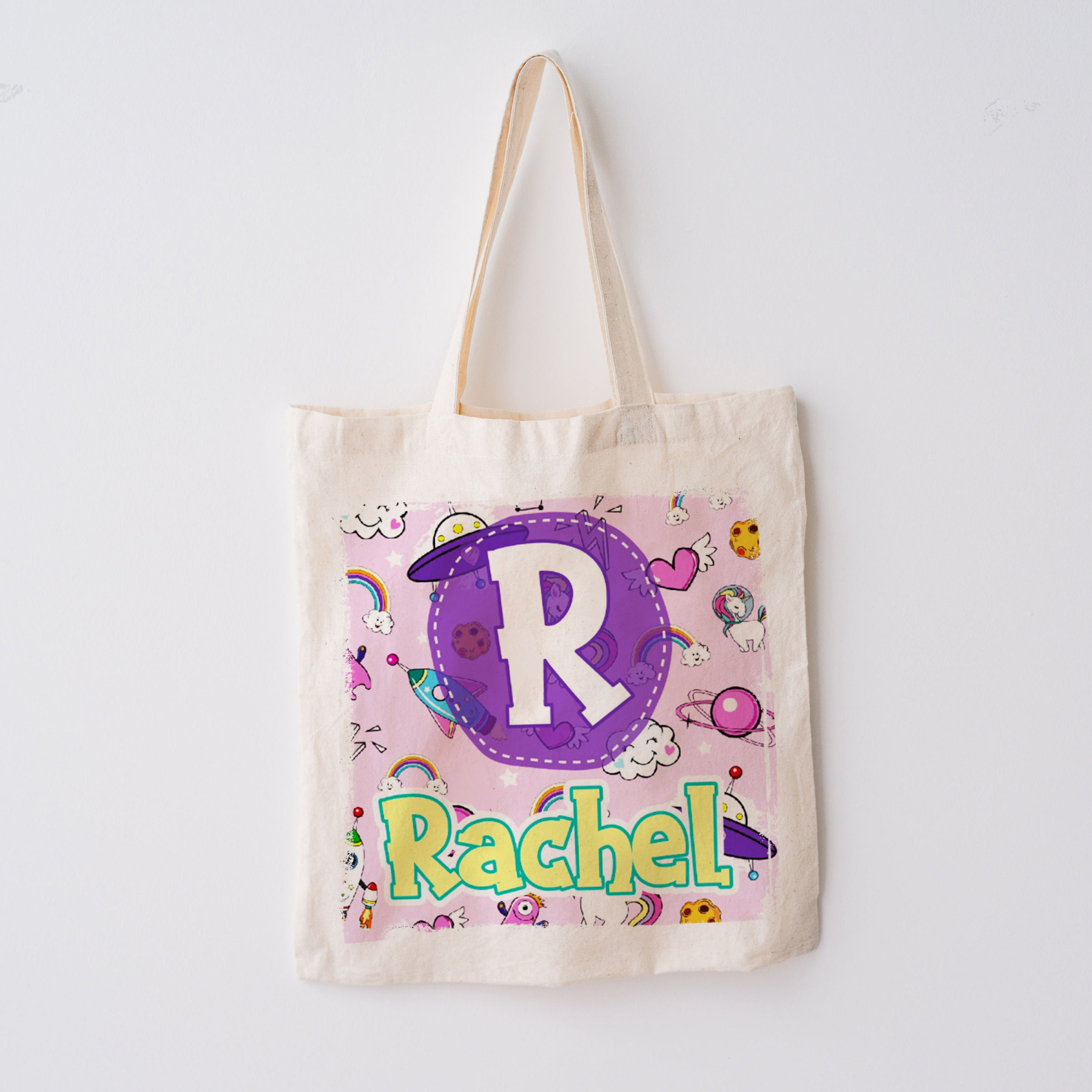 Personalized Graffiti Kids Name Tote Bag