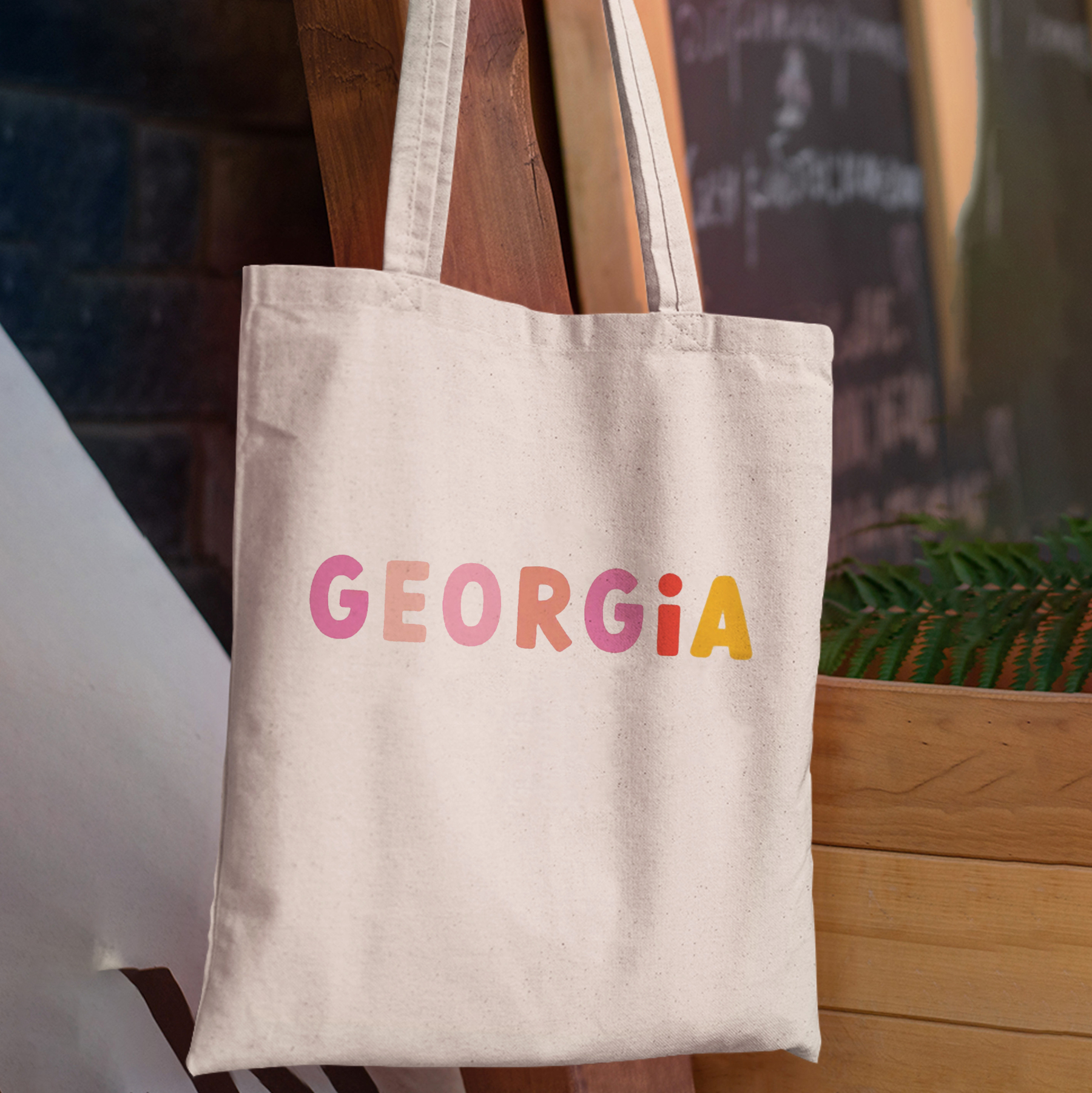 Personalized Set Colors  Kids School Tote Bag