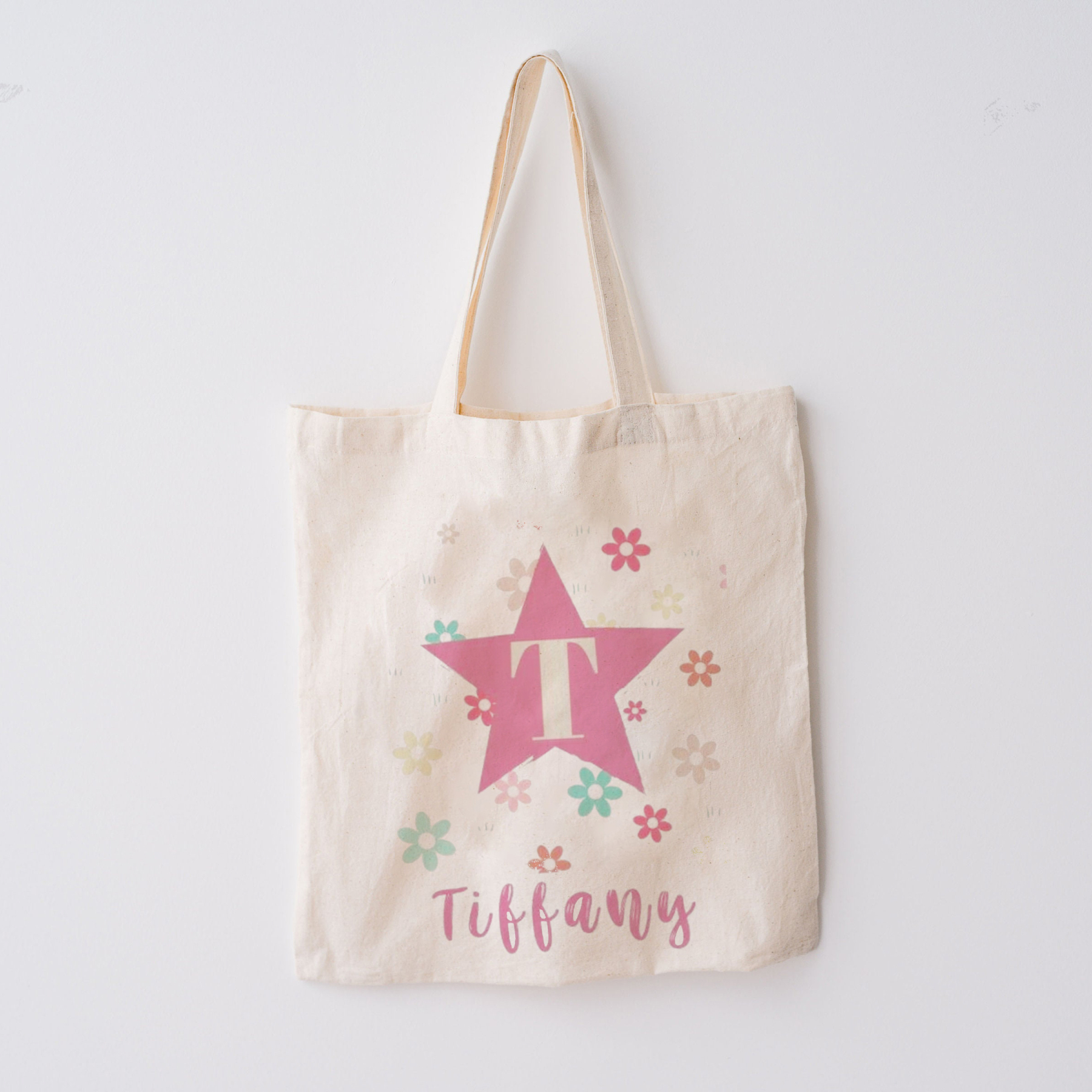 Personalized Pentagram Kids Name School Tote Bag