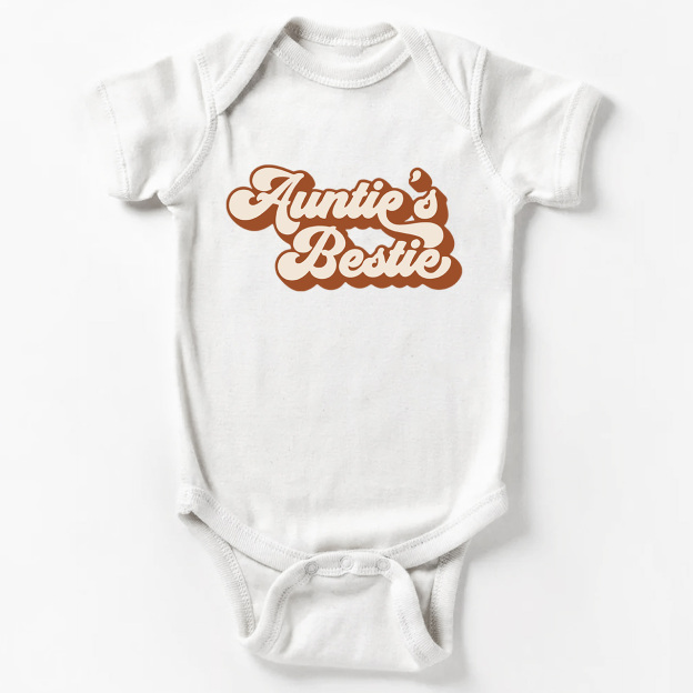 Auntie's Bestie Retro Natural Baby Bodysuit
