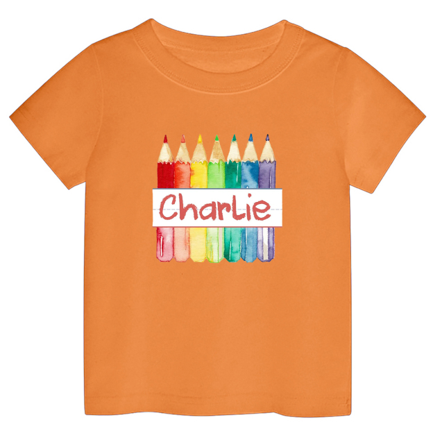Personalized Crayon Name Back To School Kids T-shirts