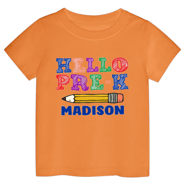 Personalized Pre-K Shirt  For School Kids