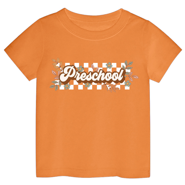 Natural Retro Floral Pre School T-shirt