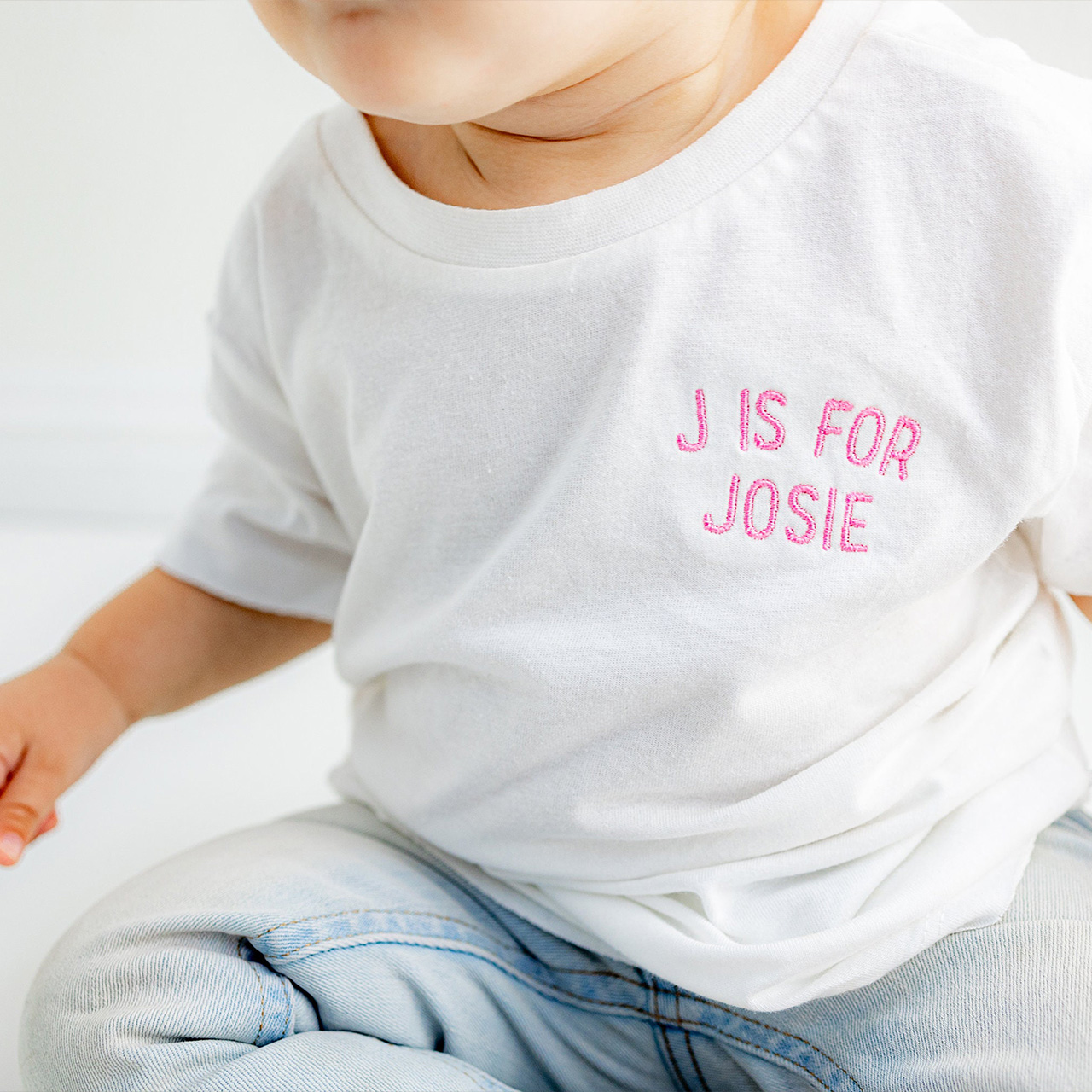 Personalized Left Chest Embroidered Name Toddler T-Shirt 