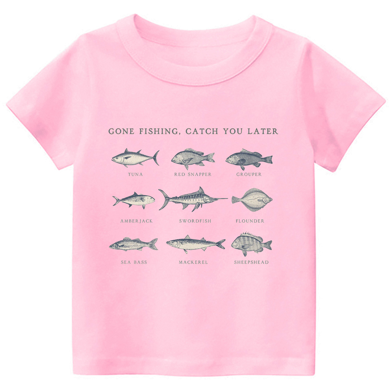 Cute Fishing Natural Kids Shirt