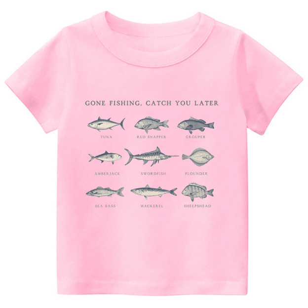 Cute Fishing Natural Kids Shirt