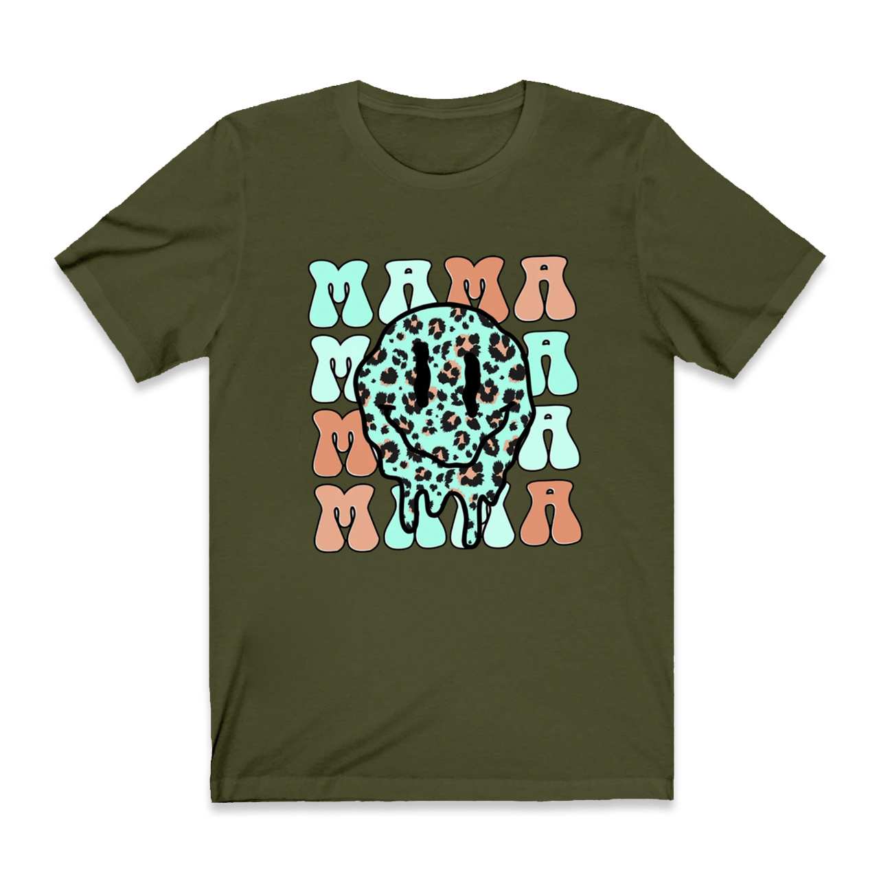 Retro Smiley Face Collage Happy Mama Shirt