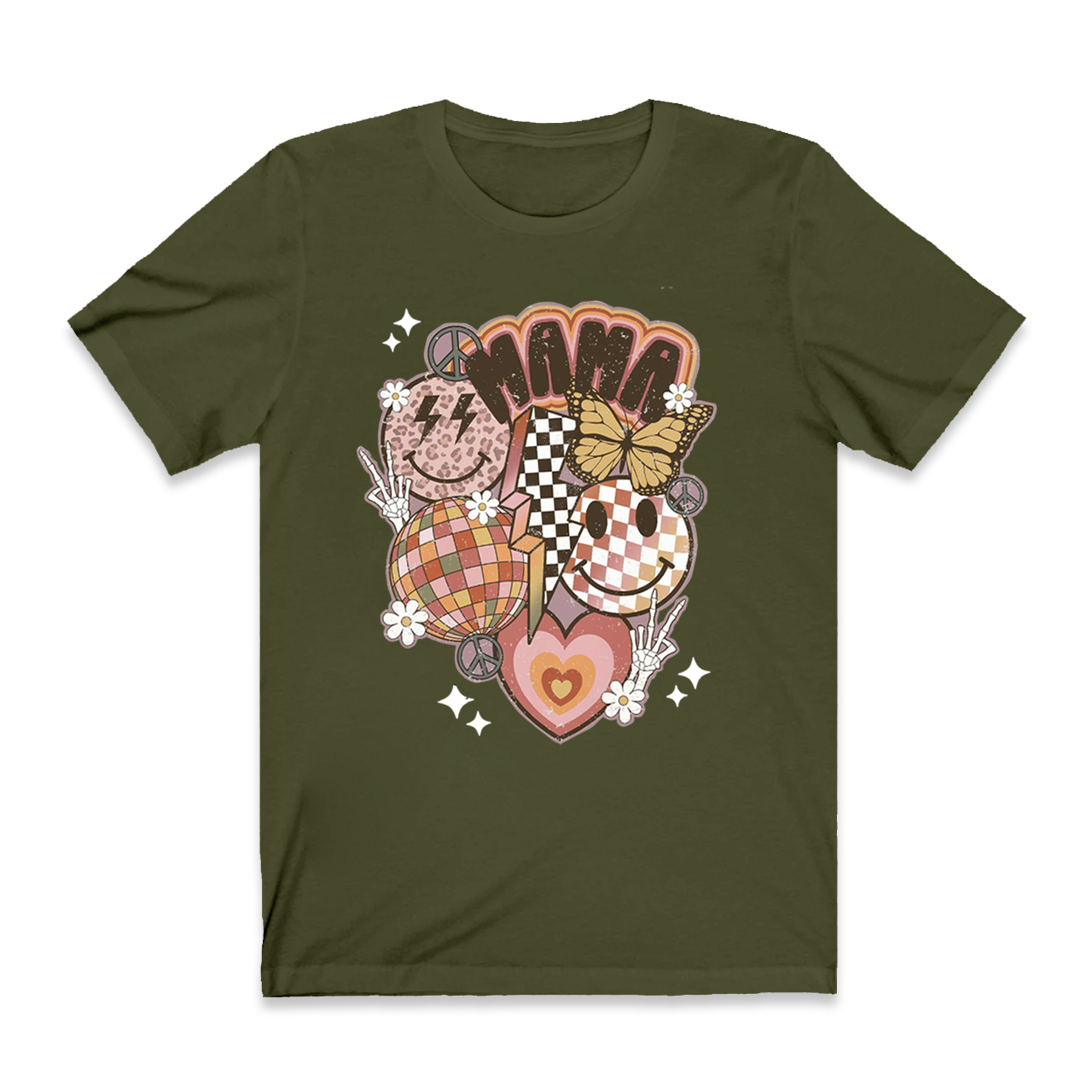 Retro Smiley Funny T-shirt For Mama