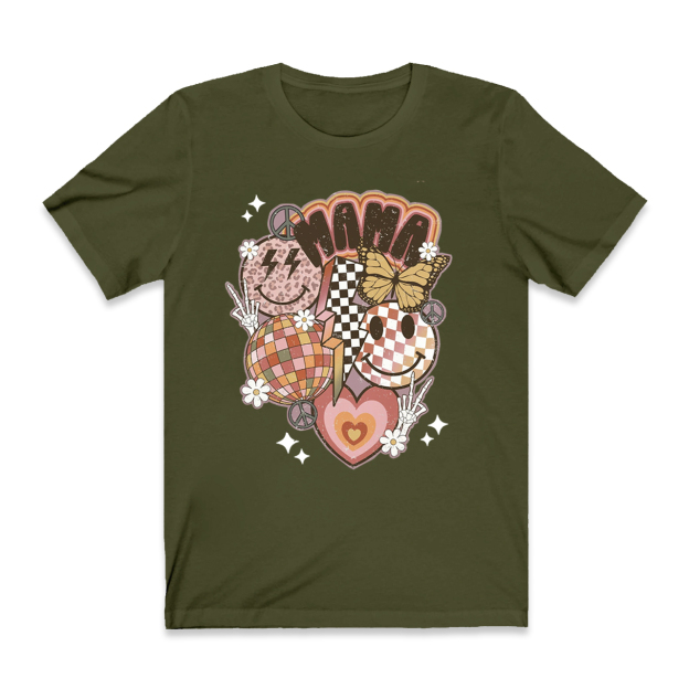 Retro Smiley Funny T-shirt For Mama