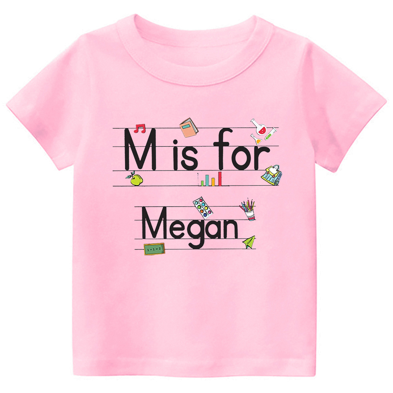 Cute Line Custom Name Back To School Tees