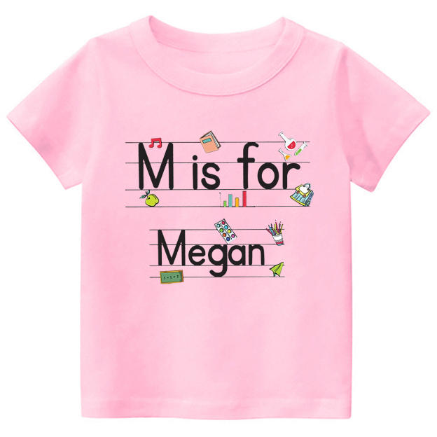 Cute Line Custom Name Back To School Tees