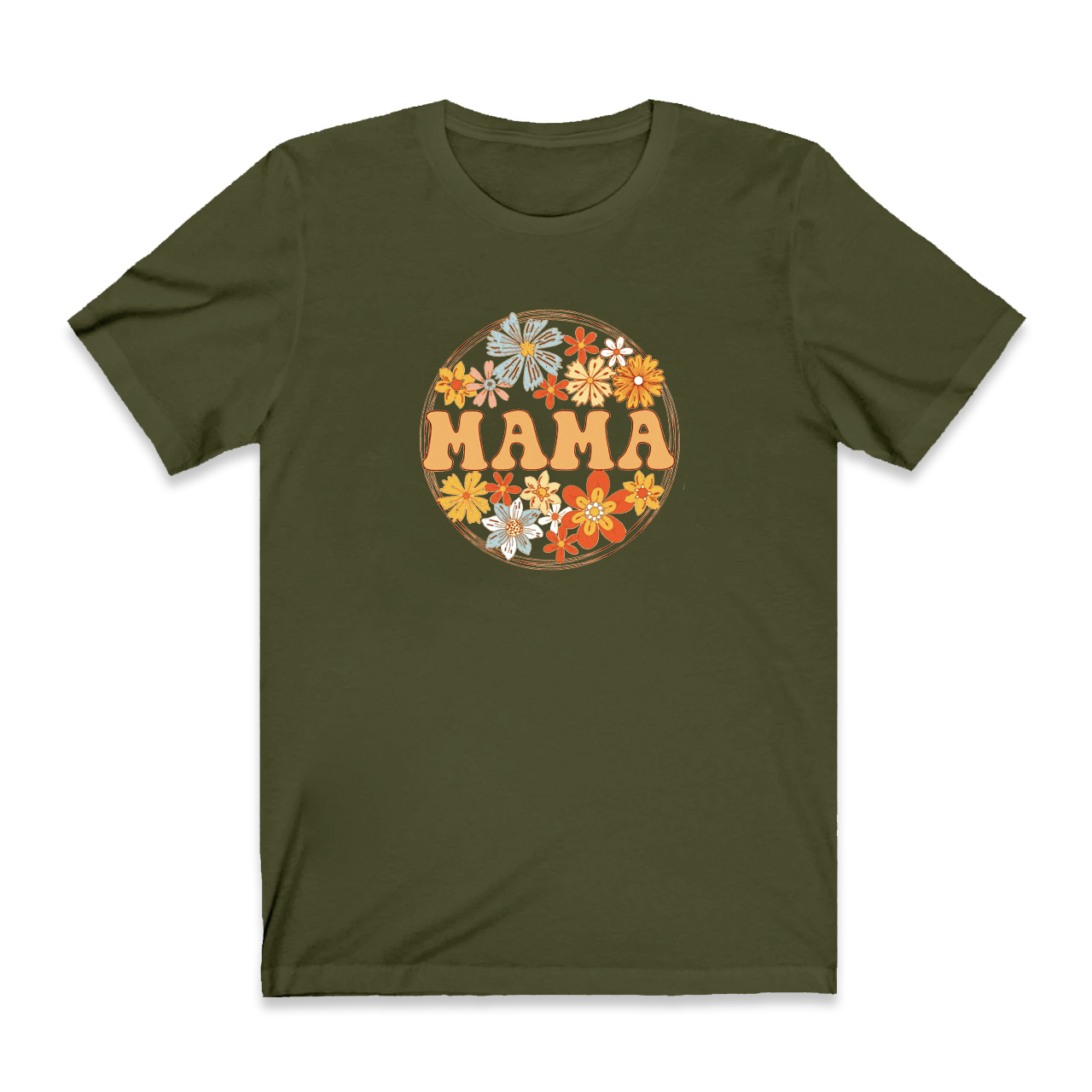 Retro Wild Flowers Mama Shirt Gift For Woman