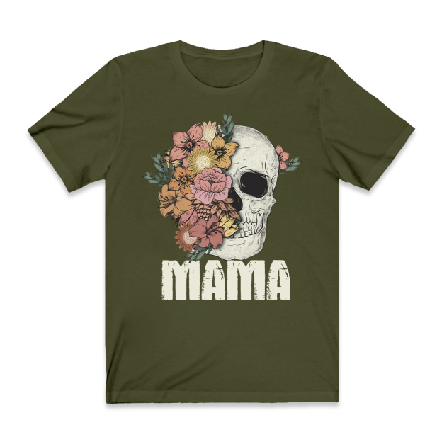Floral Skull Fall Shirt For Mama