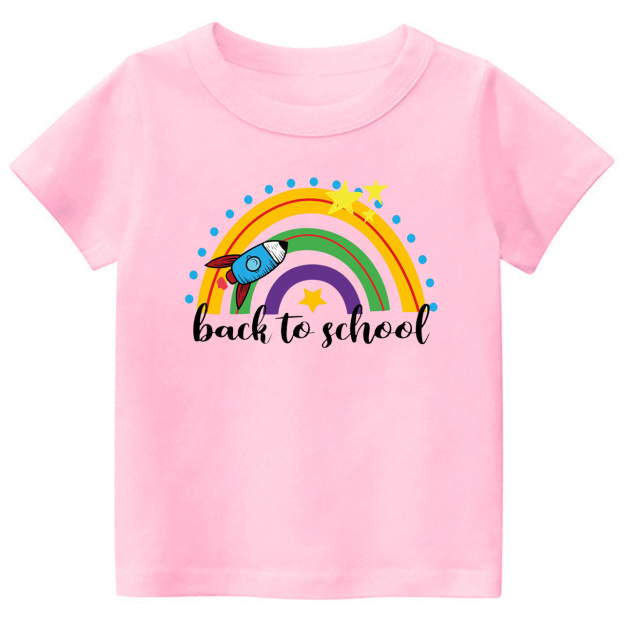 Rocket Rainbow Back To School Kids T-Shirt