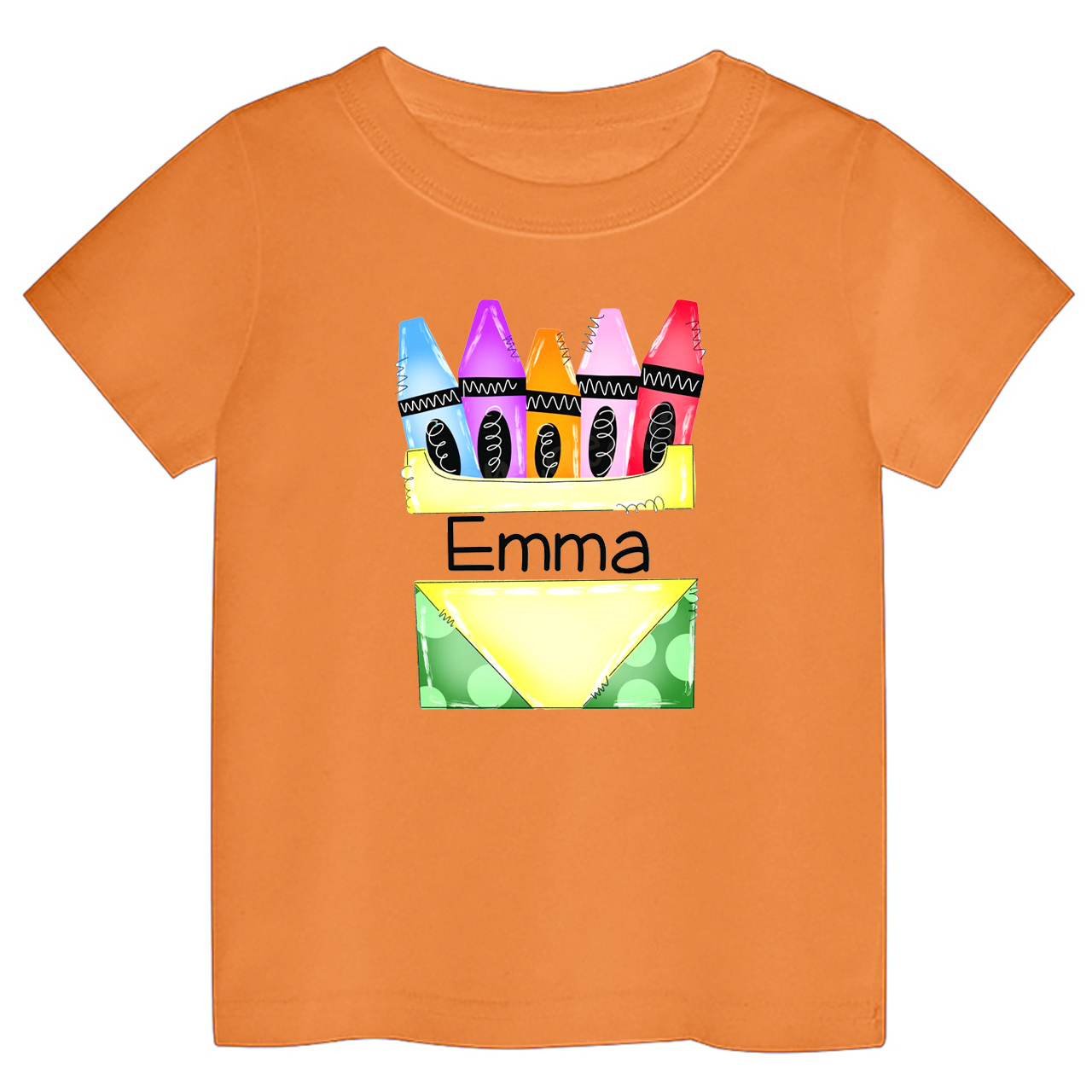 Back To School Kids Shirt-Personalized Crayon Name