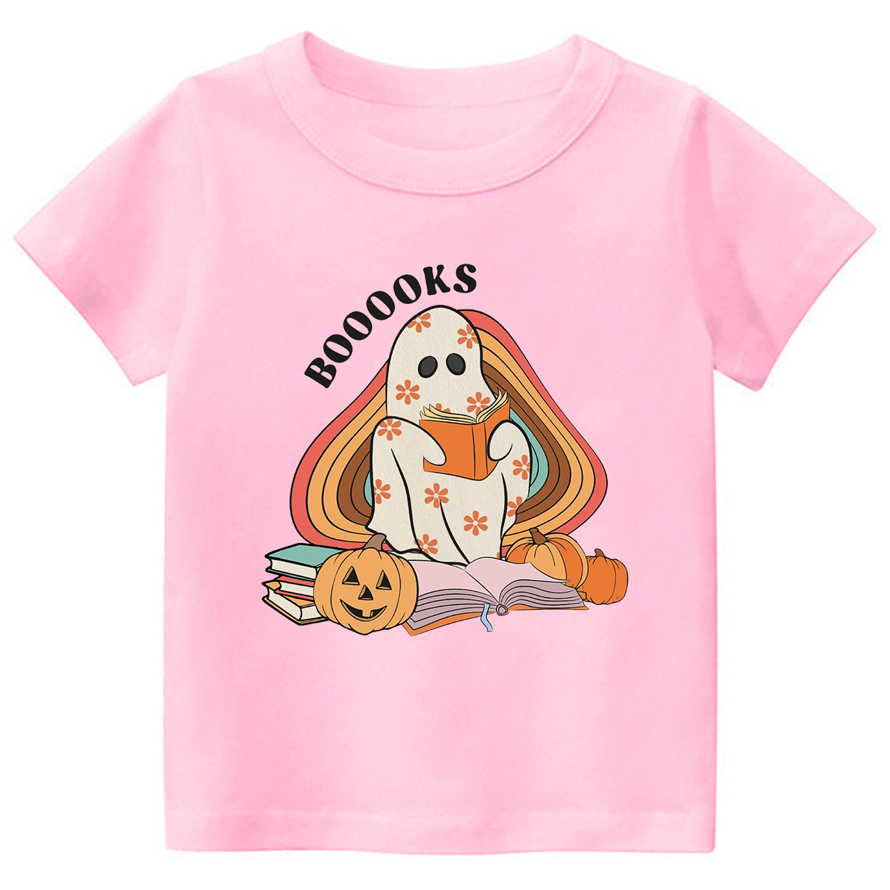 Retro Books Ghost Halloween Toddler Shirt