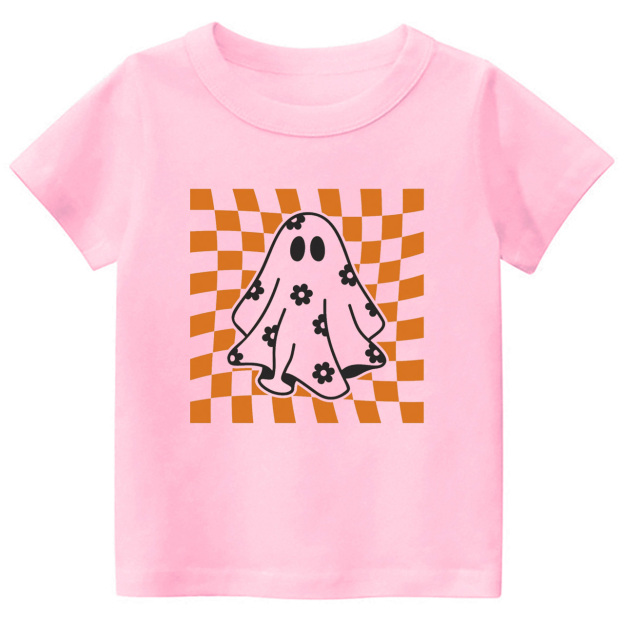 Checkered Floral Daisy Ghost Toddler Shirt