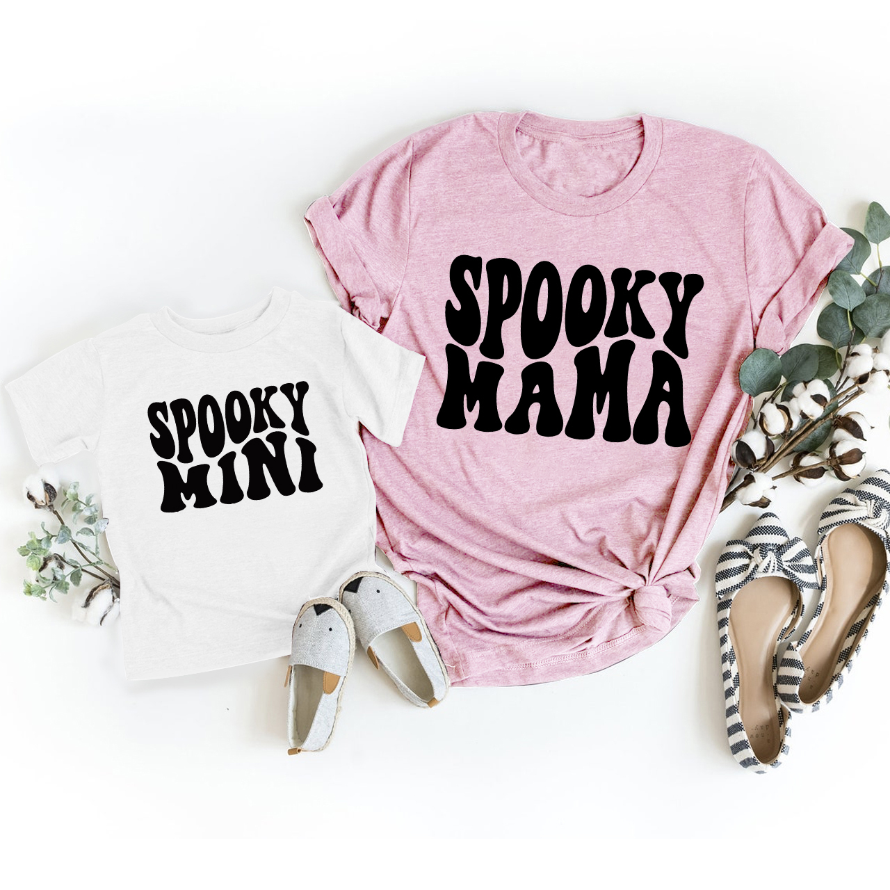 Halloween Spooky Mama Spooky Mini  Mom&Me Matching Shirt