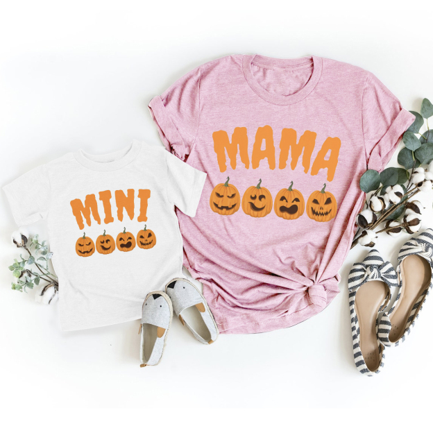 Halloween Mama Mini Grimace Pumpkin Mom&Me Matching Shirt