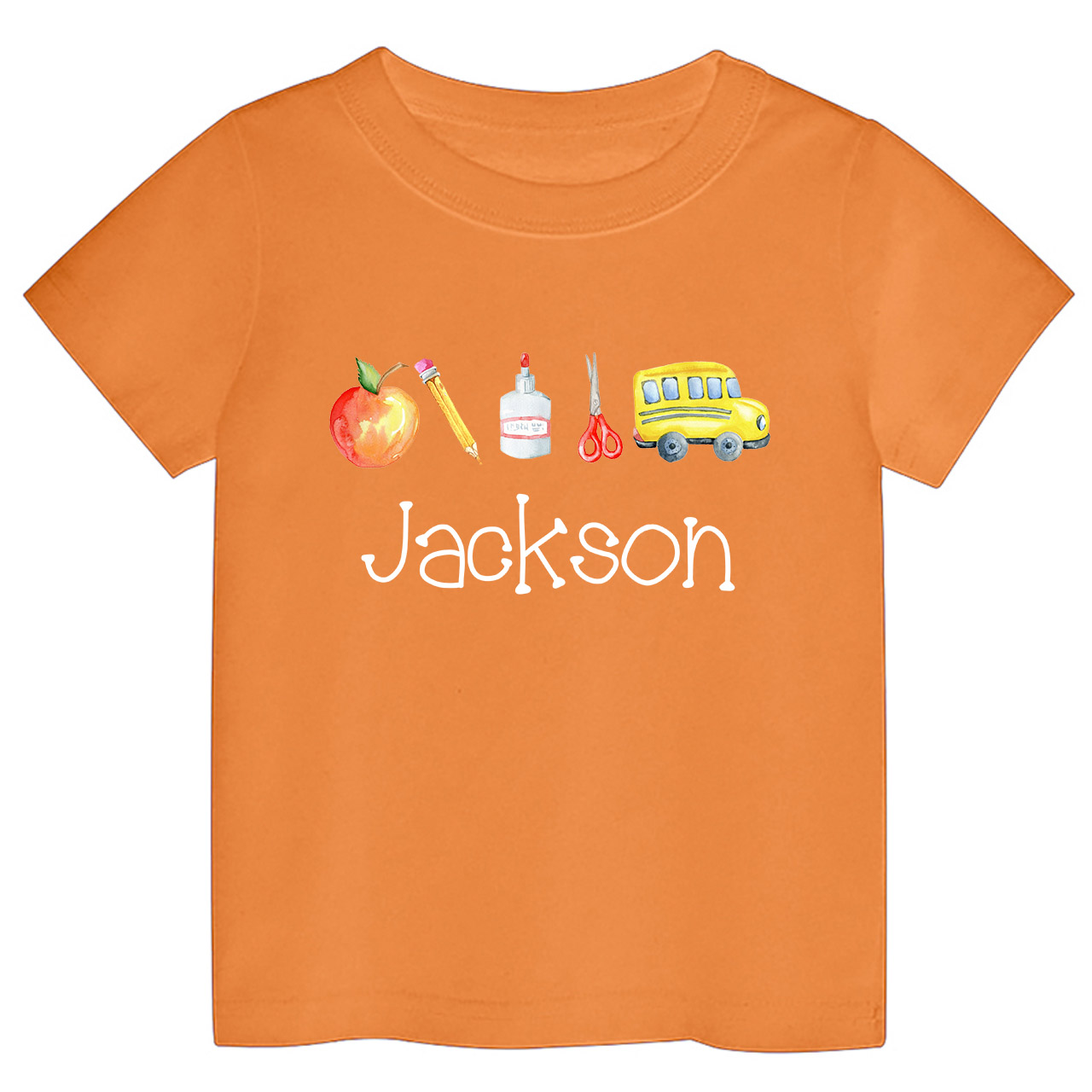 Personalized Back To School Kids Monogram Watercolor Shirt