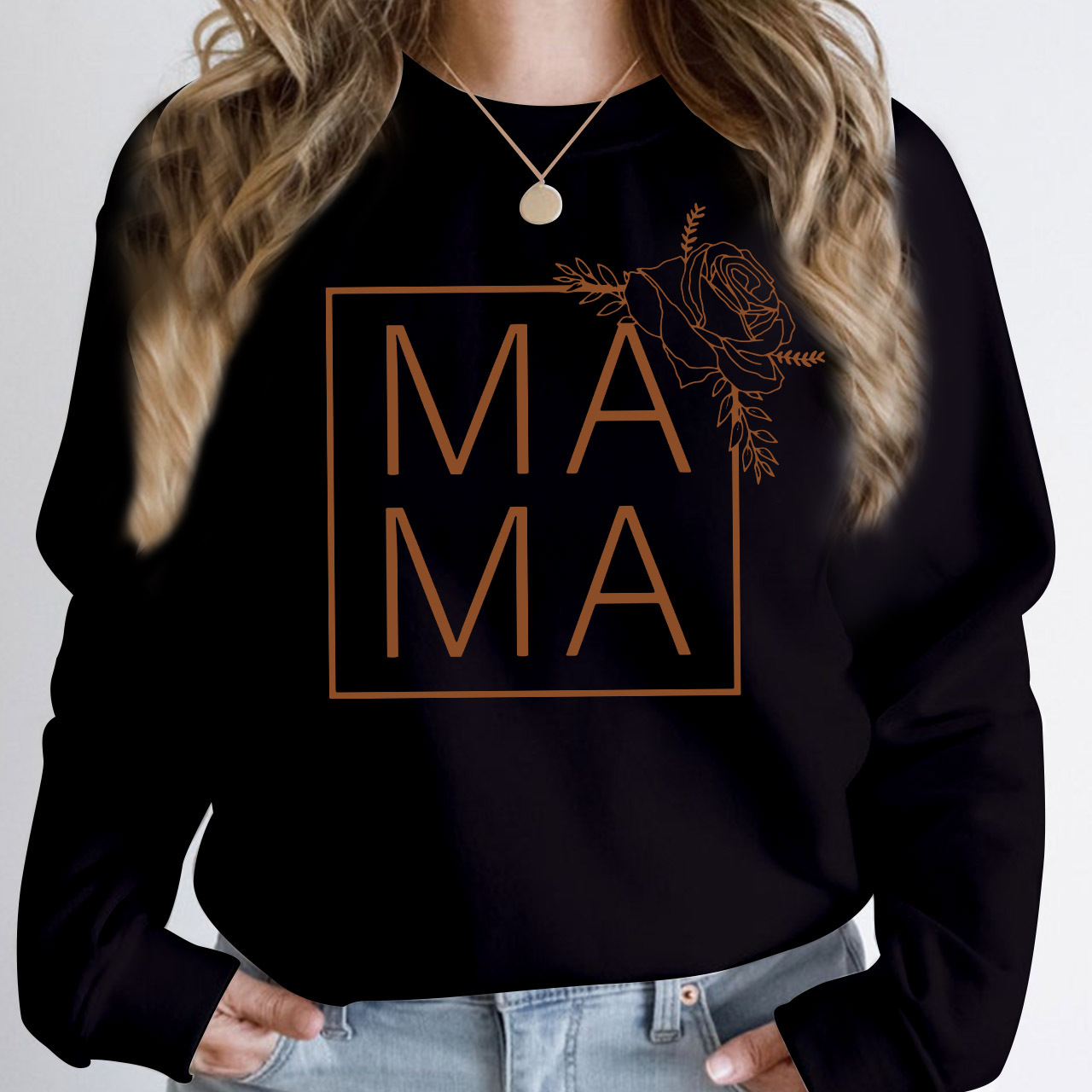 Cute Floral Mama Simple Sweatshirt