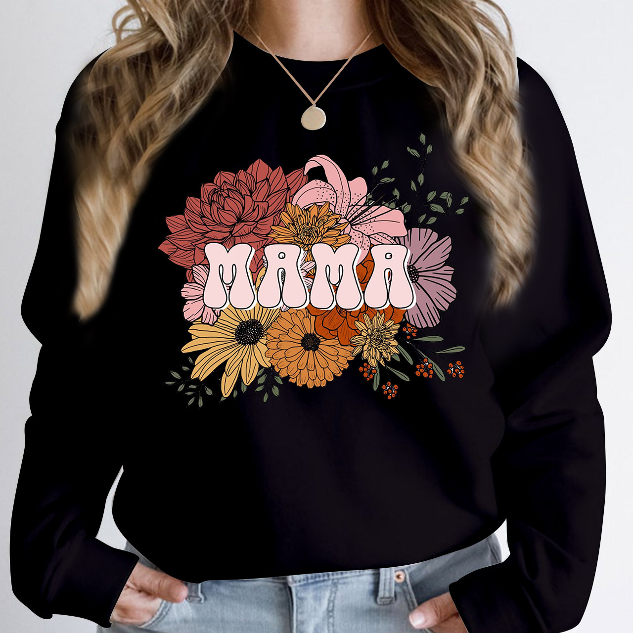 New Mom Gift Floral Vintage Sweatshirt