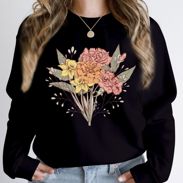 Personalized Birth Flower Family Bouquet Sweatshirt
