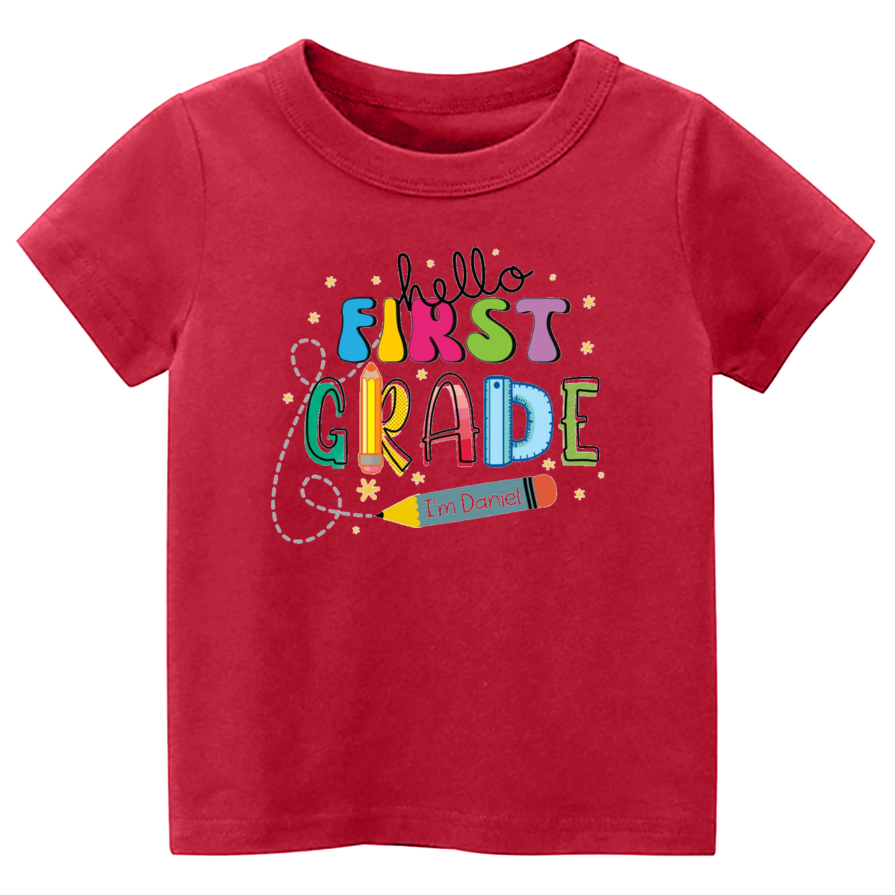 Hello First Grade I'm XXX Back To School Kids Shirt
