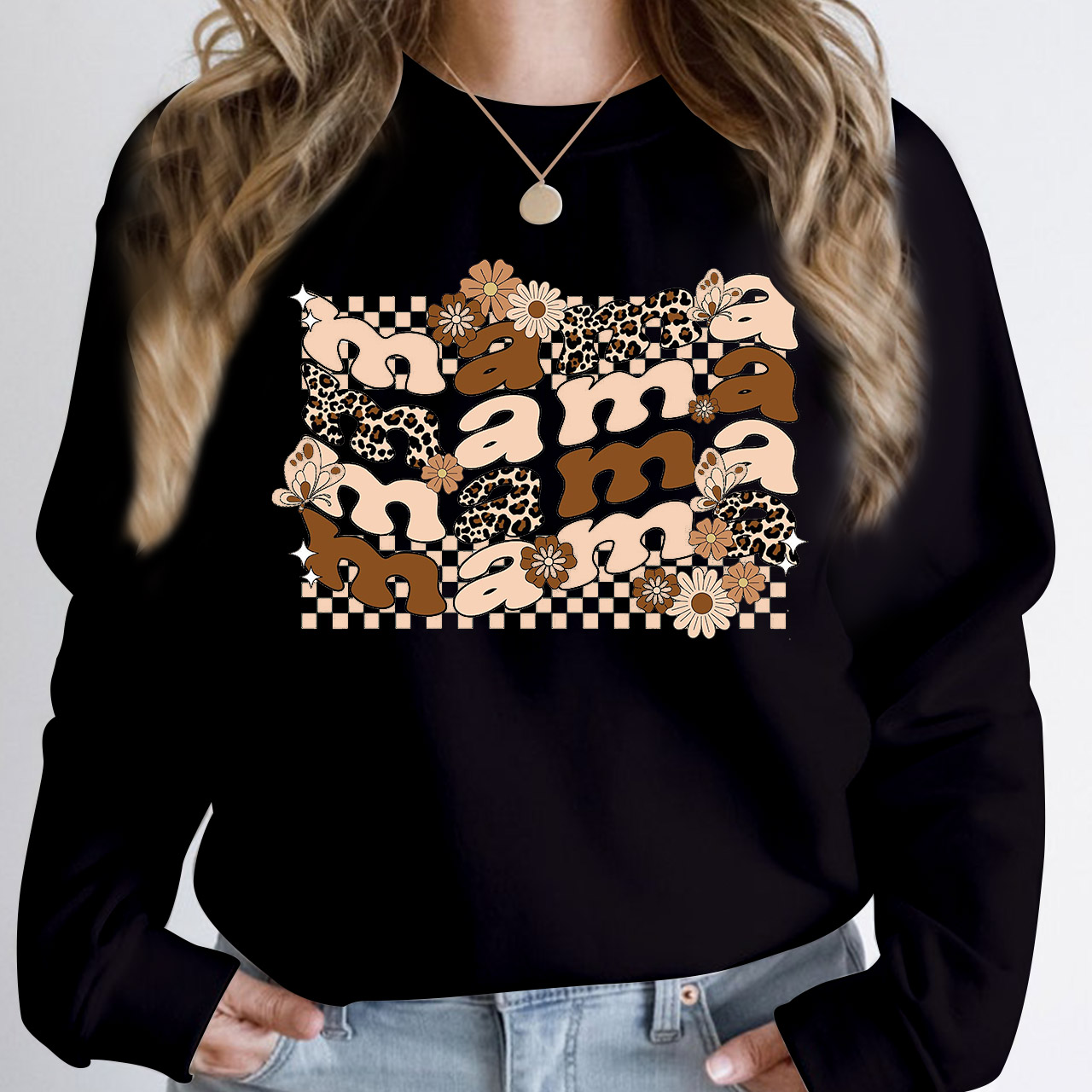 Wave Mama Retro Flower Sweatshirt