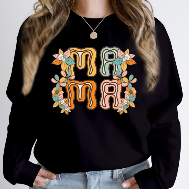 Retro Flowers Vintage Mama Sweatshirt