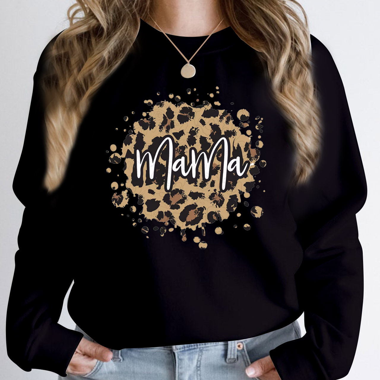 Circle Splash Leopard Mama Sweatshirt