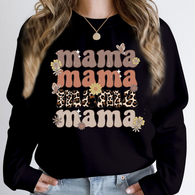 Leopard Mama Retro Flower Sweatshirt