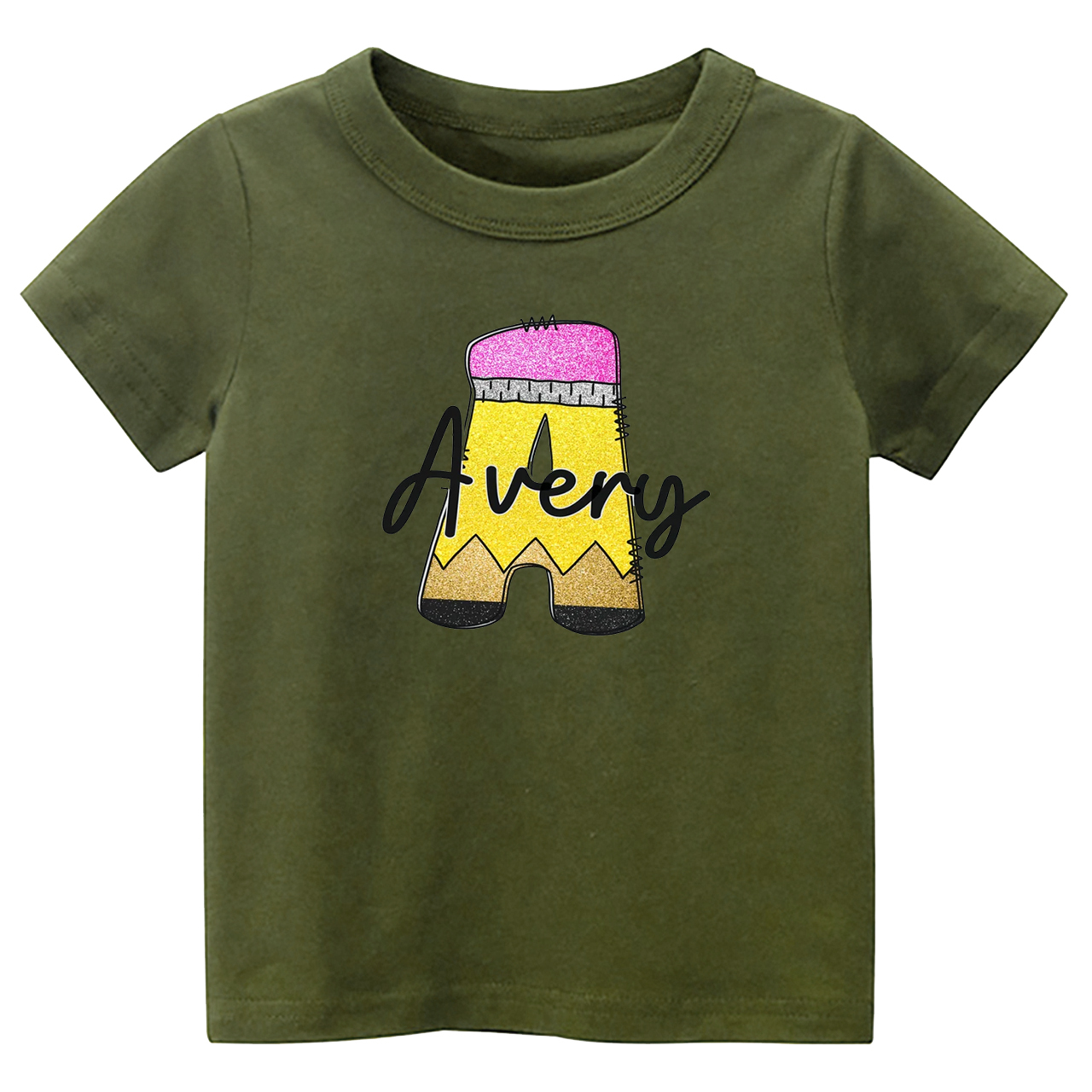 Monogram Pencil Back To School Kids Shirt